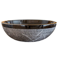 Natural Stone Toros Black Marble Above Vanity Bathroom Sink Rustic Outside (D)16" (H)6"