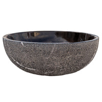 Toros Black Marble Above-Vanity Bathroom Vessel Sink Rough Exterior (D)16" (H)6"