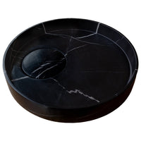 Natural Stone Toros Black Marble Above Vanity Designer Bathroom Sink Polished (D)17.5"