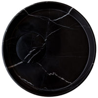 Natural Stone Toros Black Marble Above Vanity Designer Bathroom Sink Polished (D)17.5"