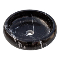 Toros Black Marble Above Vanity Bathroom Vessel Sink Polished (D)16" (H)5"