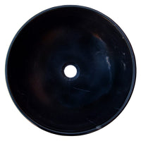 Toros Black Natural Stone Marble Above Vanity Bathroom Sink Semi-Polished (D)16" (H)6"