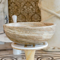 Traonyx Natural Stone Above Vanity Bathroom Sink Honed (D)16" (H)6"