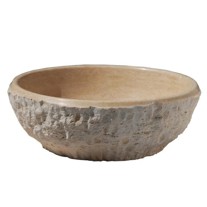 Troia Light Beige Travertine Above Vanity Bathroom Sink Dragon Split-face Exterior (D)16" (H)6"