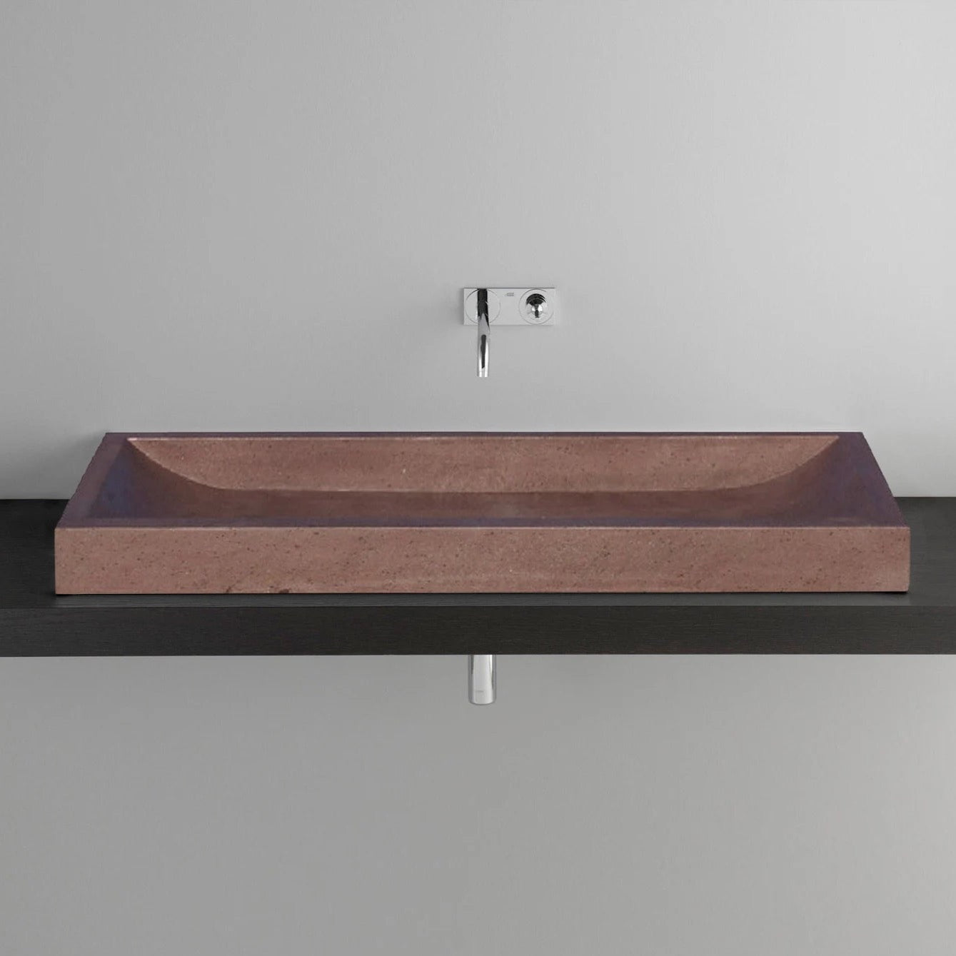 Noce Travertine Rectangular Above Vanity Bathroom Sink Honed (W)16" (L)48" (H)4"