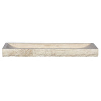 Troia Light Travertine Rectangular Above Vanity Bathroom Split-face Sink (W)16" (L)48" (H)4"