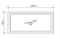 Troia Light Travertine Rectangular Above Vanity Bathroom Split-face Sink (W)16" (L)48" (H)4"