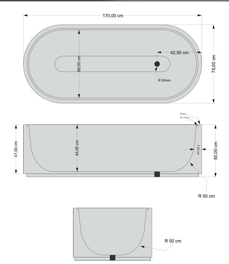 Tundra Gray Marble Bathtub Hand-carved from Solid Marble Block (W)29.5" (L)67" (H)19.5"