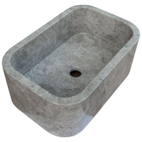 Tundra Gray Marble Rectangular Wall-mount Bathroom Sink (W)12" (L)18" (H)7"