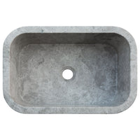 Tundra Gray Marble Rectangular Wall-mount Bathroom Sink (W)12" (L)18" (H)7"