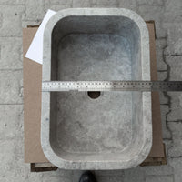 Tundra Gray Marble Rectangular Wall-mount Bathroom Sink (W)12" (L)18" (H)7"