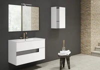 Vision White w/ Gray 24" W x 18" D Bath Vanity with White Ceramic Vanity Top and Sink - Industry Tile