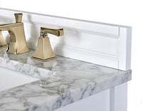 Adeline Bathroom Vanity with Farmhouse Sink and Carrara White Marble Top Cabinet Set