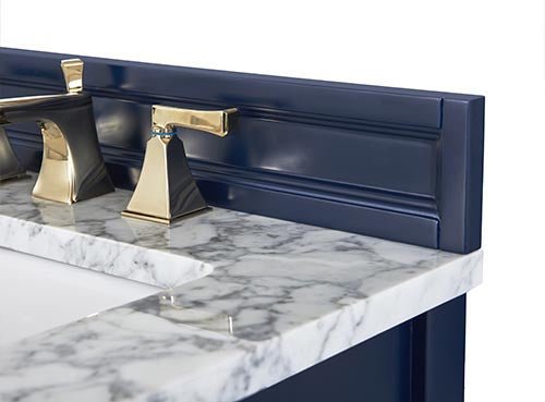 Adeline Bathroom Vanity with Farmhouse Sink and Carrara White Marble Top Cabinet Set