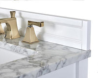 Adeline Bathroom Vanity with Farmhouse Sink and Carrara White Marble Top Cabinet Set