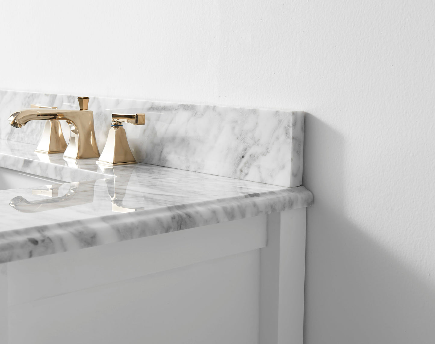 Hayley Bathroom Vanity with Sink and Carrara White Marble Top Cabinet Set