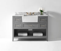 Hayley Bathroom Vanity with Sink and Carrara White Marble Top Cabinet Set