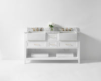 Hayley Bathroom Vanity with Sink and Carrara White Marble Top Cabinet Set