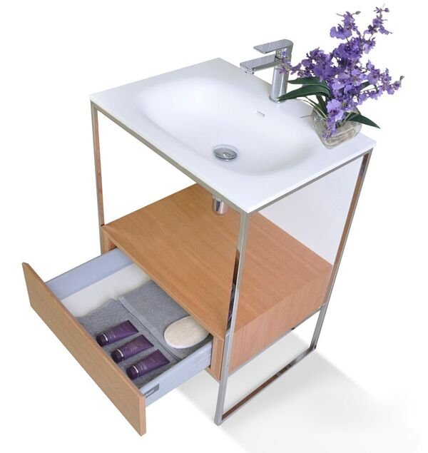 Tory Bathroom Vanity with Solid Surface Top Cabinet Set with Mirror