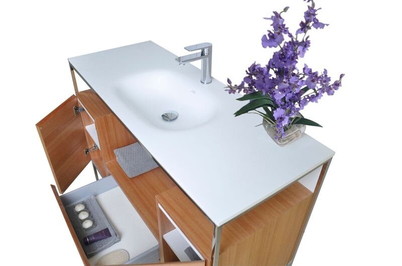 Tory Bathroom Vanity with Solid Surface Top Cabinet Set with Mirror