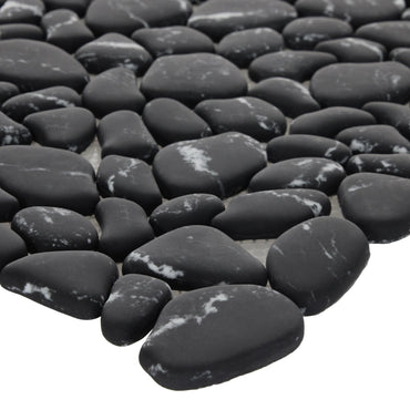 Black Mico Crystal Pebbles Mosaic Matte