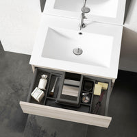 Vision Gray w/ White 24" W x 18" D Bath Vanity with White Ceramic Vanity Top and Sink - Industry Tile