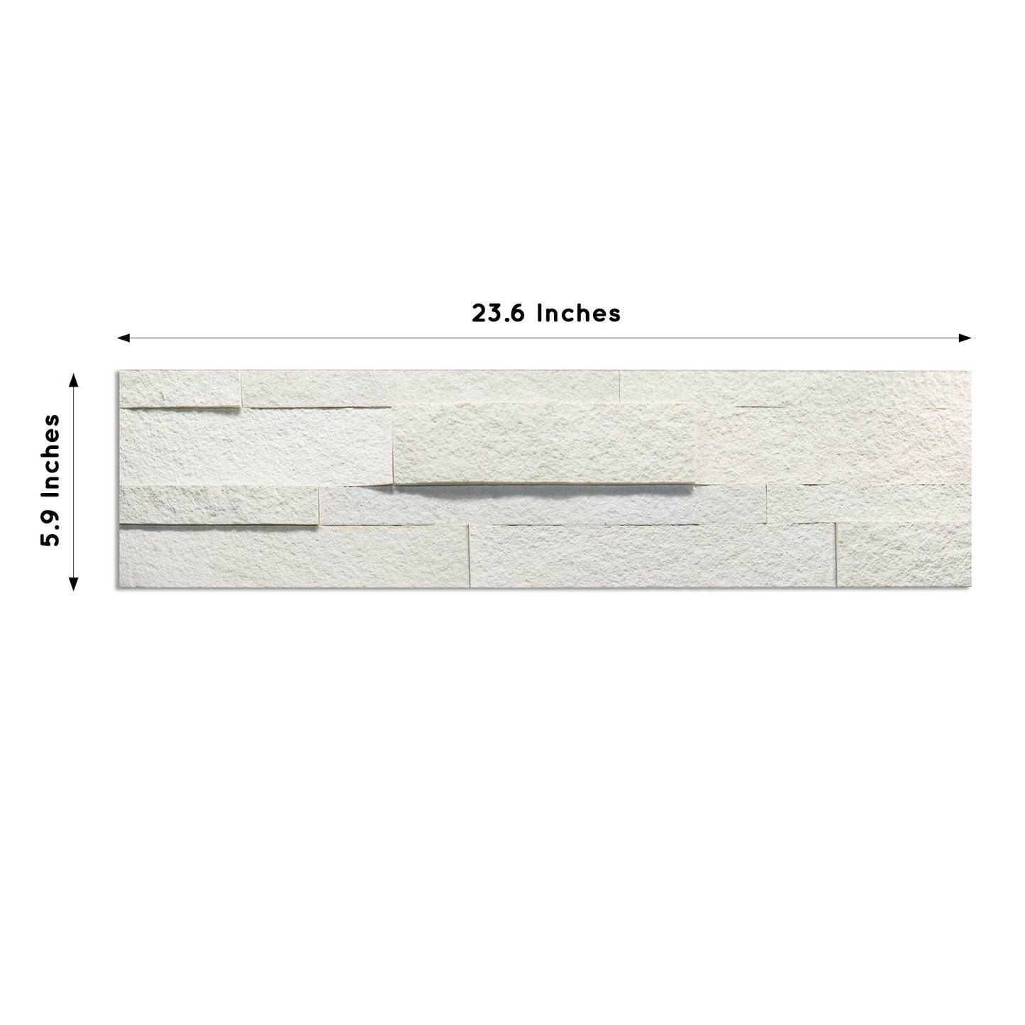 White Rock - Self-Adhesive 3D Peel & Stick Real Stacked Stone Tiles [Pack of 10]