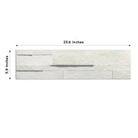 White Rock - Self-Adhesive 3D Peel & Stick Real Stacked Stone Tiles [Pack of 10]