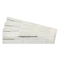 White Rock - Self-Adhesive 3D Peel & Stick Real Stacked Stone Tiles [Pack of 10]