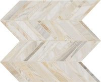 Aurora Gold Chevron 12 in. x 12 in. Honed Marble Mesh Mounted Mosaic Tile - Industry Tile