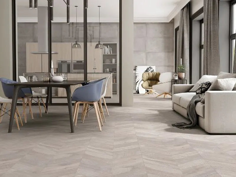 Chevron Gray Wood Look Porcelain Tile 24x48" - Tilevanity.com