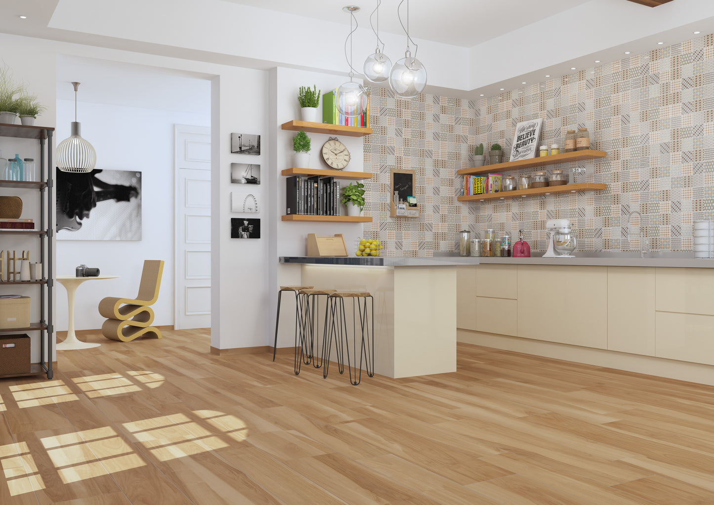 8x48 Abetone Miele Wood Look porcelain tile