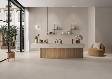24x24 Eastern Cross Cream matte porcelain tile