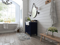 Adeline Bathroom Vanity with Farmhouse Sink and Carrara White Marble Top Cabinet Set