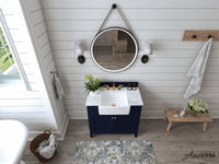 Adeline Bathroom Vanity with Farmhouse Sink and Carrara White Marble Top Cabinet Set