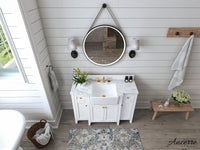 Adeline Bathroom Vanity with Farmhouse Sink and Carrara White Marble Top Cabinet Set