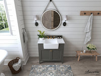 Adeline Bathroom Vanity with Farmhouse Sink and Carrara White Marble Top Cabinet Set