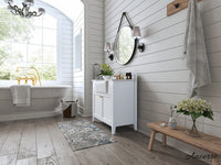 Adeline Bathroom Vanity with Farmhouse Sink and Carrara White Marble Top Cabinet Set