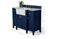 Adeline Bathroom Vanity with Farmhouse Sink and Carrara White Marble Top Cabinet Set