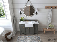 Adeline Bathroom Vanity with Farmhouse Sink and Carrara White Marble Top Cabinet Set