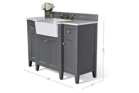 Adeline Bathroom Vanity with Farmhouse Sink and Carrara White Marble Top Cabinet Set