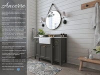 Adeline Bathroom Vanity with Farmhouse Sink and Carrara White Marble Top Cabinet Set