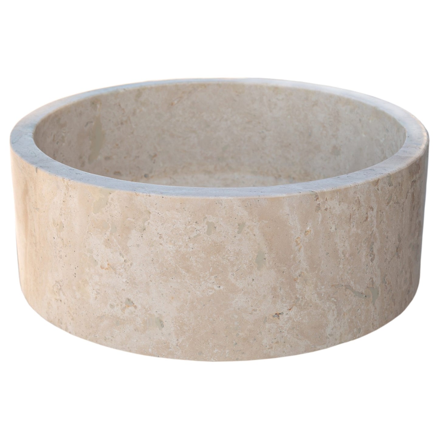 Natural Stone Beige Travertine Above Vanity Bathroom Sink Honed (D)16" (H)6"