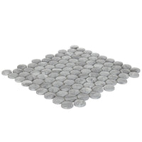 Grey Micro Crystal Large Penny Mosaic Matte