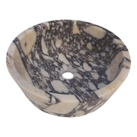 Calacatta Viola Marble Tapered Above Vanity Bathroom Sink Honed/Matte (D)16" (H)6"