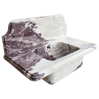 Calacatta Viola Marble Above-vanity Wall-mount Bathroom Sink with 10" Backsplash