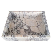 Calacatta Viola Marble Rectangular Wall-mount Bathroom Sink Drain Cap (W)14" (W)18" (H)5"