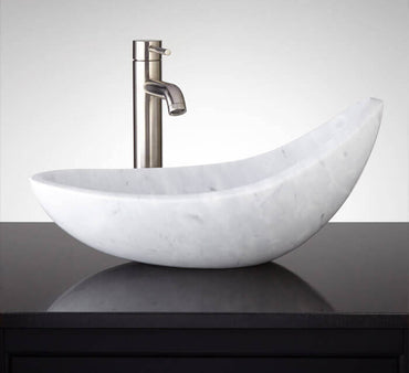 Marble Special Design Asymmetric Above-counter Sink Polished (W)14" (L)22" (H)10"
