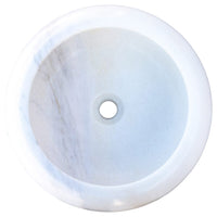 Natural Stone Carrara White Marble Above Vanity Bathroom Sink Polished (D)15.5" (H)6"