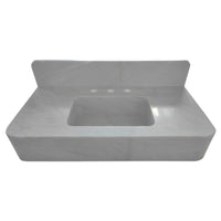 Carrara White Marble Wall-mount Bathroom Sink with Backsplash (W)18" (L)36" (H)6"